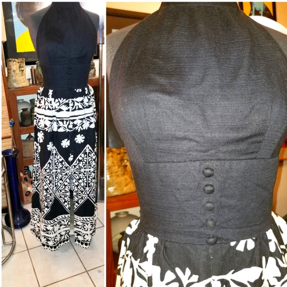 Tori Richard Dresses & Skirts - Vt 60s HALTER DRESS tori Richard SZ 12 skirt zip opens for shorts